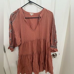 En Crème Tiered Hem Mini Dress